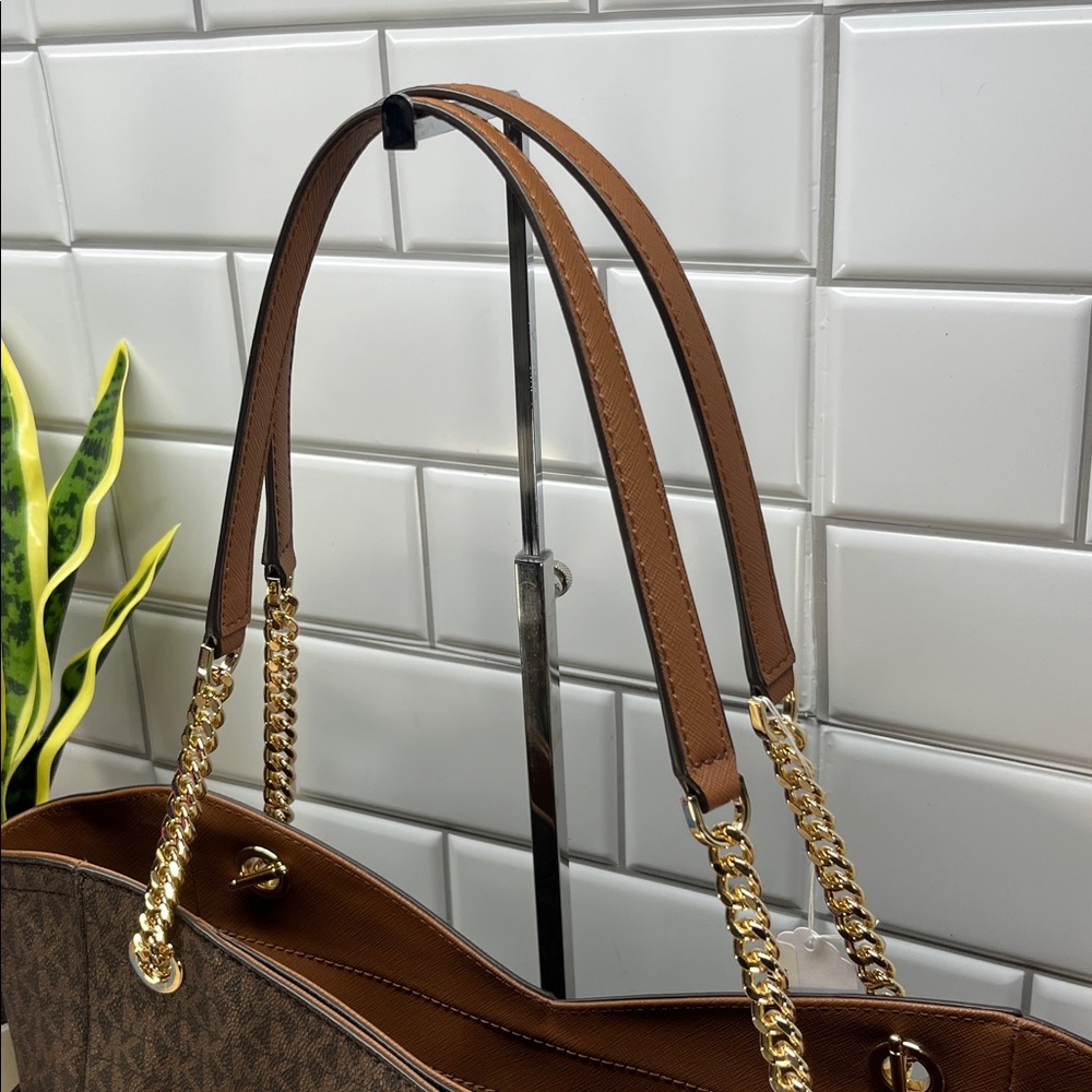 8366 MICHAEL KORS BROWN JET SET TOTE BAG 257878366 - Picture 5 of 14